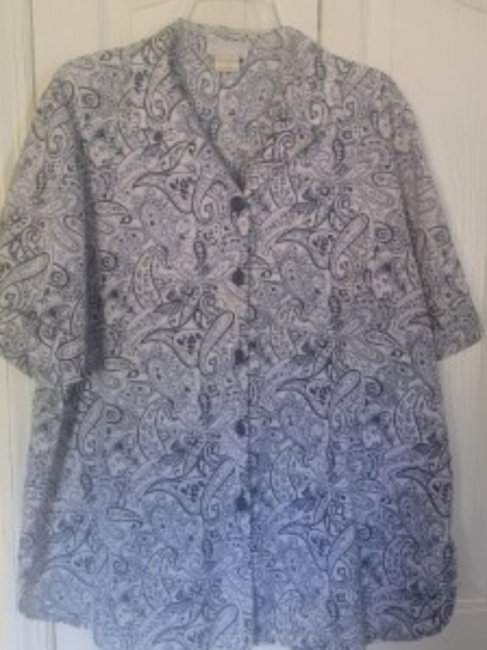 Vintage Frayne Paisley Button Up Blouse USA Made Women's XL
